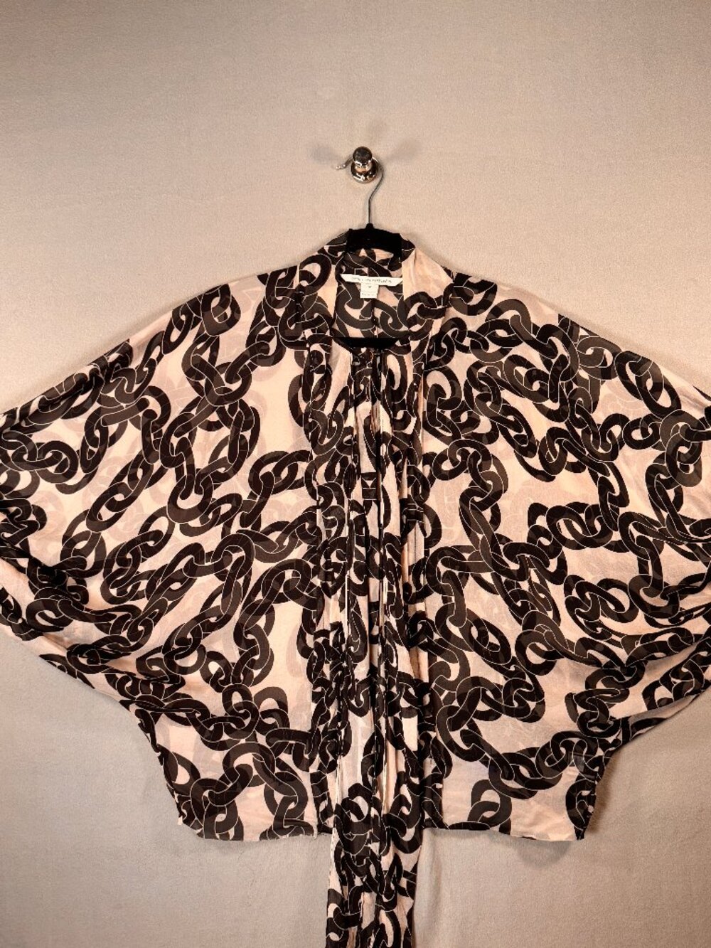 Diane Von Furstenberg Joanne Silk Chiffon W12 Balloon Sleeve Fleurette Kaftan
